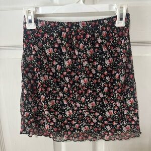 Urban Outfitters Floral Black Mini Skirt